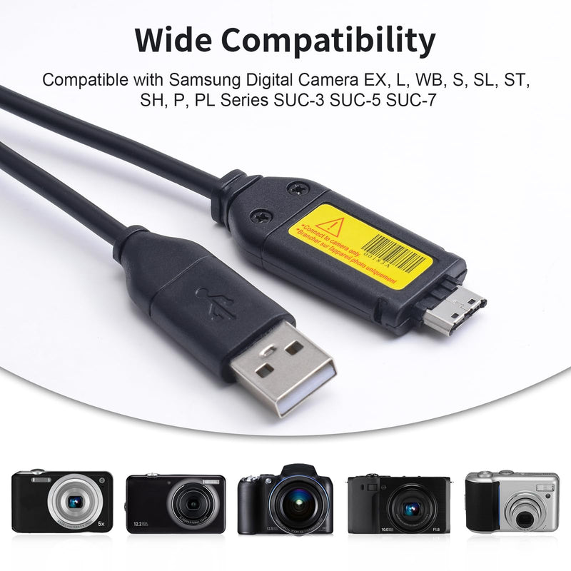 Alitutumao Replacement SUC-C7 SUC-C3 SUC-C5 Camera USB Charging Cable Cord Compatible with Samsung Digital Camera EX, L, WB, S, SL, ST, SH, P, PL Series TL220 SL202 SL605 L200 ST600 PL200 (20 Pin)