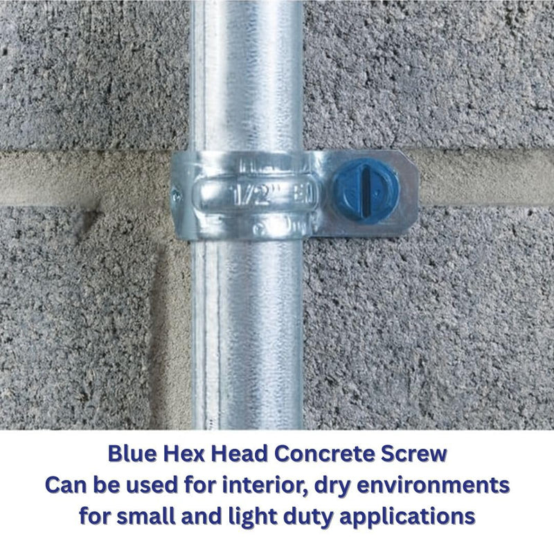 CONFAST 3/16" x 3-1/4" Hex Head Concrete Screw Anchor with Drill Bit for Anchoring to Masonry, Block or Brick (100 per Box) 3/16" x 3-1/4"