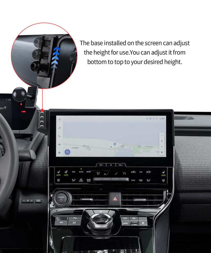 Wireless Charging car Phone Holder for Toyota BZ4X 2023-2025/Subaru Solterra 2023-2025 Accessories 8/12.3 inch Screen Fixed Clip,360° Rotation car Phone Mount Compatible with MagSafe