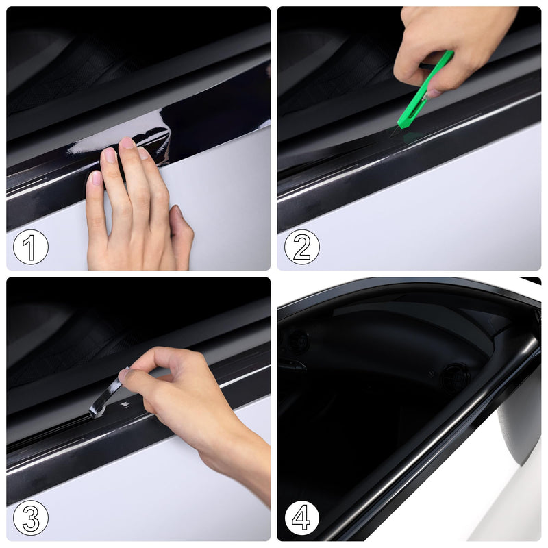 Arespark Gloss Black Vinyl Wrap, Cars Vinyl Film Tapes Kit for Blackout Chrome Delete Window Trim Door with Free Tools (2in x 30feet) 2in x 30ft