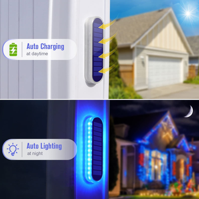 Honalia Blue Solar Dock Deck Driveway Lights Solar Powered 6 Pack Warning Concrete Step Lights for Driveway Deck Stairs Dock Marine Runway Blue-6 Pack