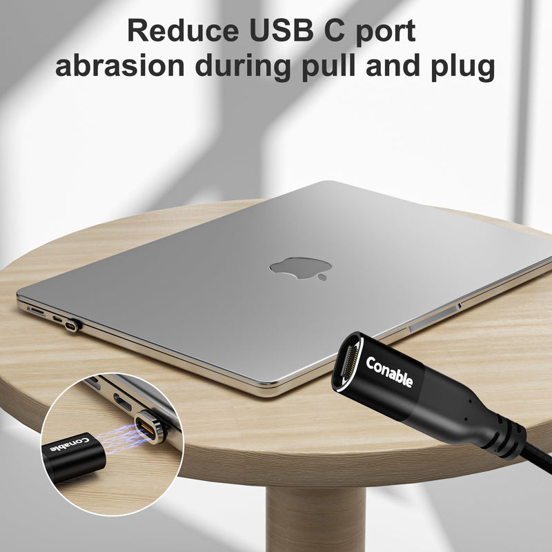 Magnetic USB C to Ethernet Cable 25FT, USB Type-C to RJ45 Braided Cable, Gigabit, Directly Connected, Compatible with MacBook, iPad Pro, XPS, Surface Pro, Laptop, PC with 2 USB-C Plugs and 1 Holder