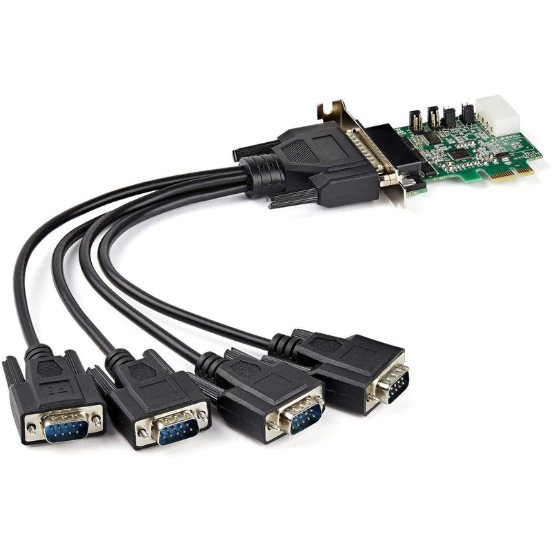 StarTech.com 4-port PCI Express RS232 Serial Adapter Card - PCIe RS232 Serial Host Controller Card - PCIe to Serial DB9 - 16950 UART - Low Profile Expansion Card - Windows & Linux , TAA (PEX4S953LP)