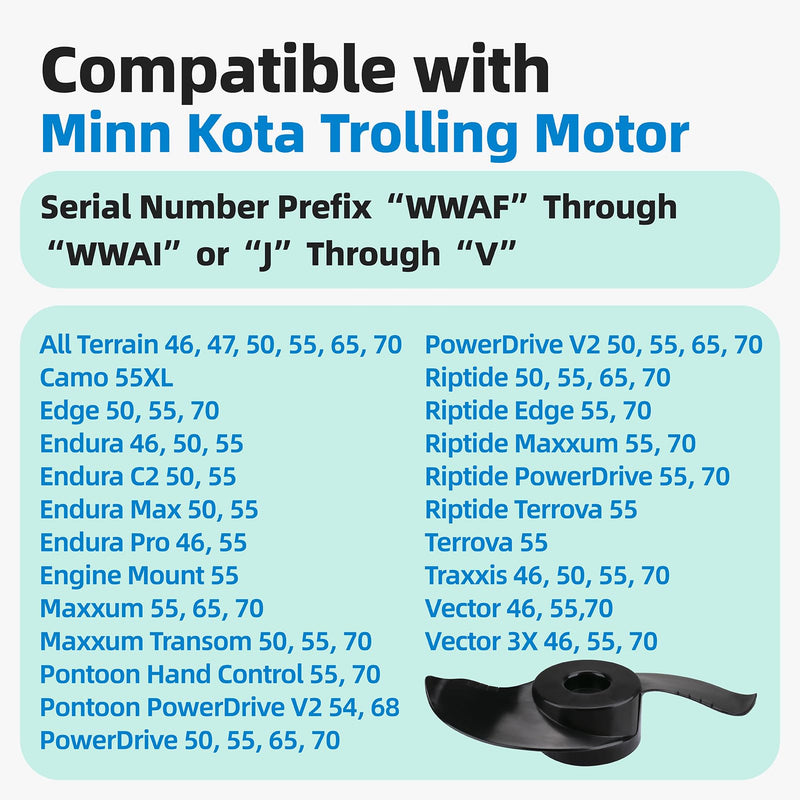 MKP-32 Trolling Motor Prop Fit for Minn Kota, MKP-32 Weedless Wedge 2 Prop Fits 3-5/8" Motor Diameter, #2091160#1865017 Trolling Motor Prop, Trolling Motor Replacement Parts