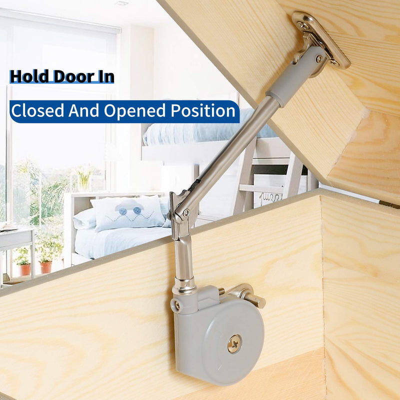 Lid Stay 105 Degree Open with Soft Close, Lid Support for Toy Box and Upward Top-Opening Flap Doors 2 Pack, Easy to Install 2 pack lid hinge