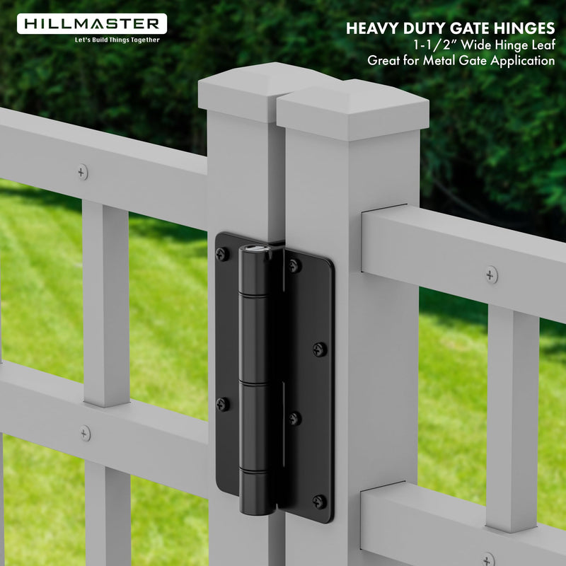 5-3/4" Self Closing Aluminum Gate Hinges for Metal Pool Gates,Heavy Duty Fence Door Hinges with Adjustable Tension for Vinyl Fence,Legged Hinges for Indoor Outdoor,Gate Hardware,2Pack,Matte Black