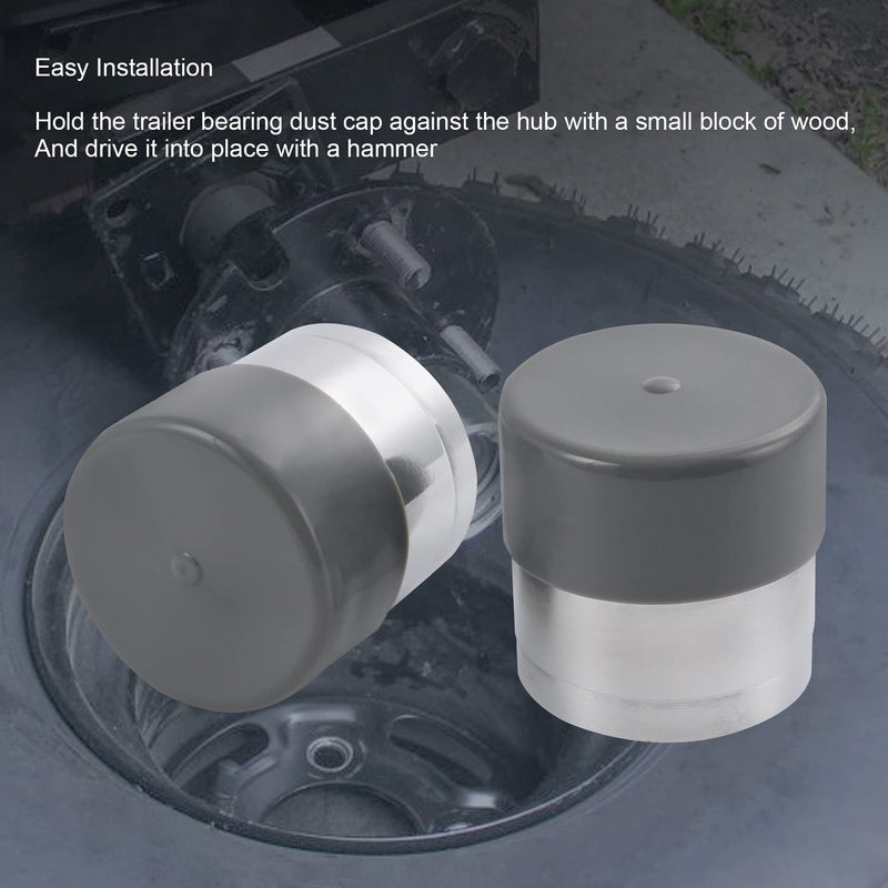 Trailer Axle Bearing Protector 1.98 Inch Stainless Steel with Silicone Trailer Bearing Dust Cap for Trailer Boat Pair Wheel Bearing Protectors