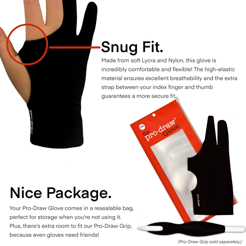Artist Glove for iPad, Drawing Tablet, Sketching // Two & Three Finger Tap // Right or Left Hand Large/X-Large