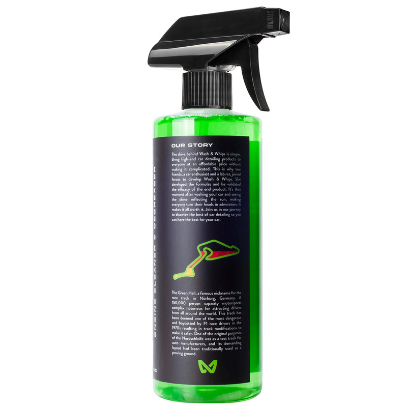 WASH&WHIPS Green Hell Engine Machine Cleaner & Degreaser - Car Engine Detailing Professional Strength Cuts Through Grime, Grease, Oil, Debris & Build-up, 16 fl oz 16 Fl Oz (Pack of 1) Bottle Only