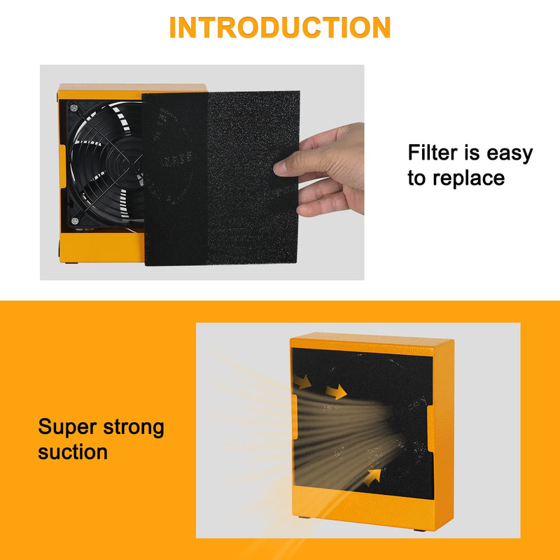Solder Fume Extractor Smoke Absorber Remover Smoke Prevention Absorber Smoke Fan 12V Soldering Fan DIY Working Fan Fume Extractor for Soldering Station Stained Glass Laser Cutter Repairing DIY Hobby 6.3"*5.3"*1.96"