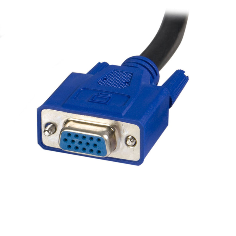 StarTech.com 2-in-1 Universal USB KVM Cable - Video / USB cable - HD-15 (VGA), USB Type B (M) to USB, HD-15 (VGA) - 15 ft - SVUSB2N1_15, Black