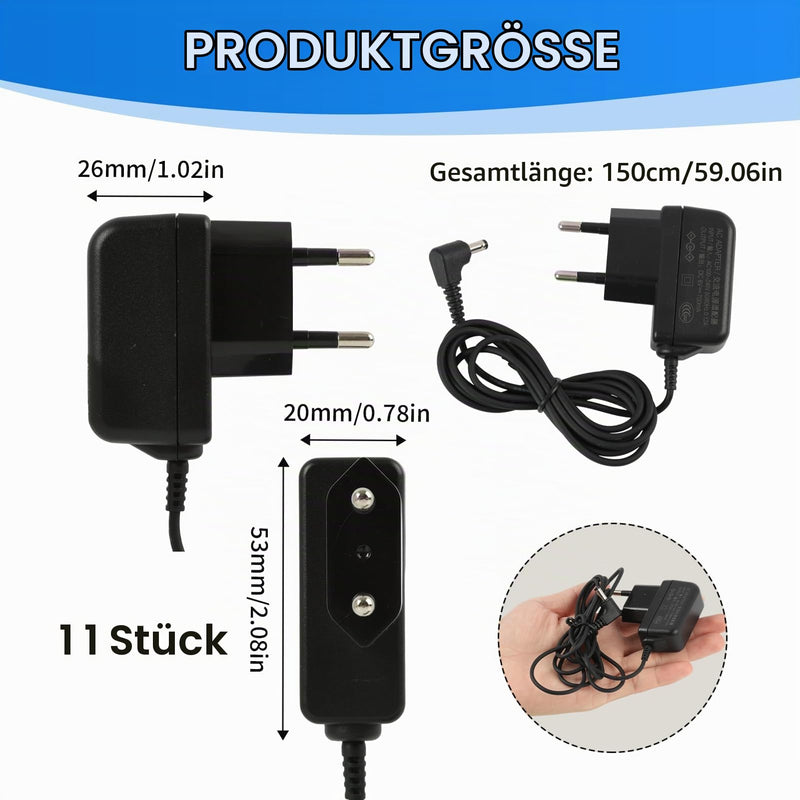 6 V Power Supply Charger for Omron Blood Pressure Monitors M7, M3, M2, M6, M9, M500, M10-IT, 705-IT, 1.5 m Replacement Power Supply Charging Cable for Omron M6 Comfort, M2Classic, M6C and Many Other Models