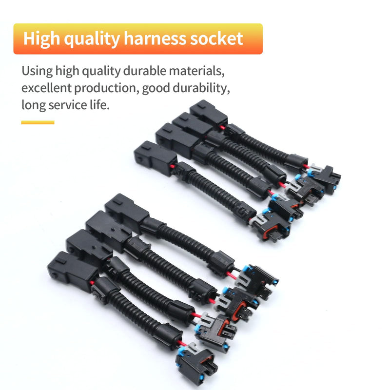 8pcs LS1 LS6 LT1 EV1 Injector Harness，Pigtails to Multec LQ4, LQ9 4.8 5.3 6.0 Delphi Adapters