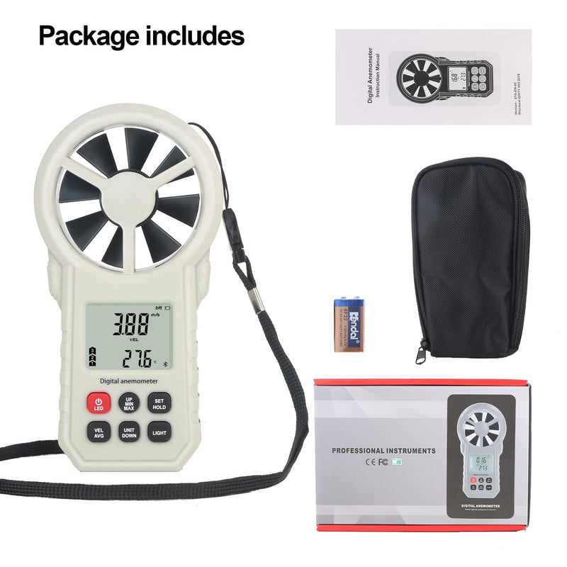 Digital Anemometer Anemometer, Portable Air Flow Meter, CFM Meter for HVAC Fan/Shooting/Drone, Air Flow Speed Meter with Wind Temperature/Humidity Sensor-Gray Black.(APP)