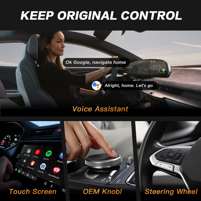 KALOS Android Auto Wireless Adapter,Convert Factory Wired Android Auto to Wireless, Mini Android Auto Dongle, Instant Connection,Plug & Play, Auto-Connect,Compatible with Android 11+ & Cars from 2015