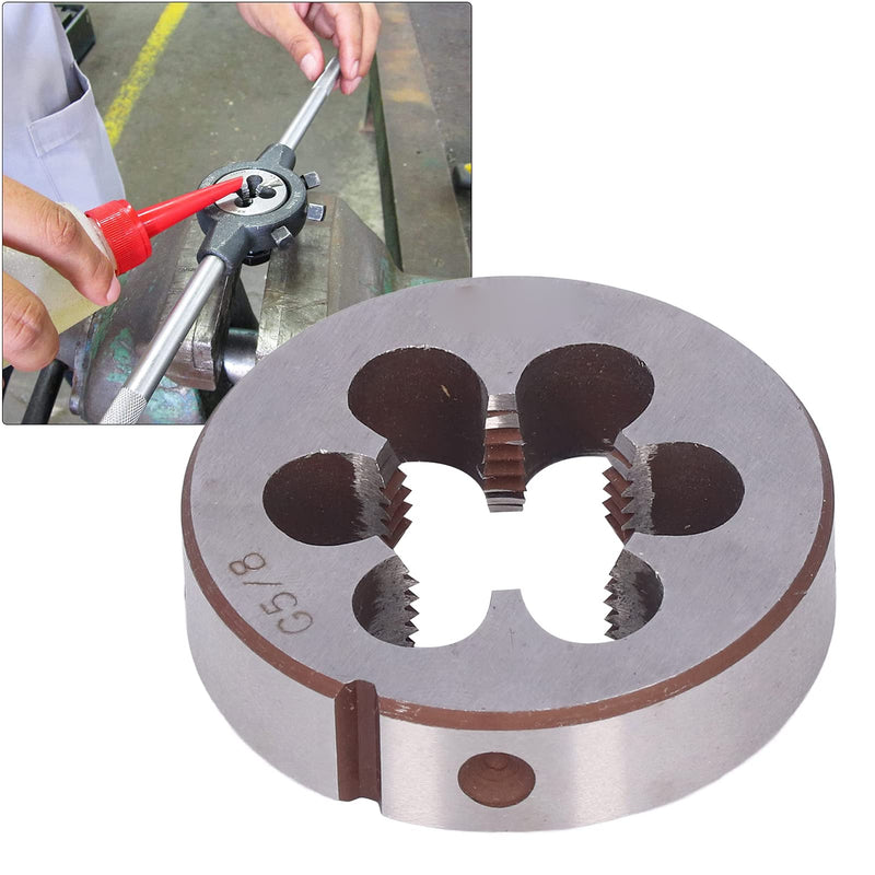 Wisecoco G5/8 Inch Round Thread Cutter Repair Tool for Alloy Steel Cylindrical Pipe Thread with 6 Chip Holes