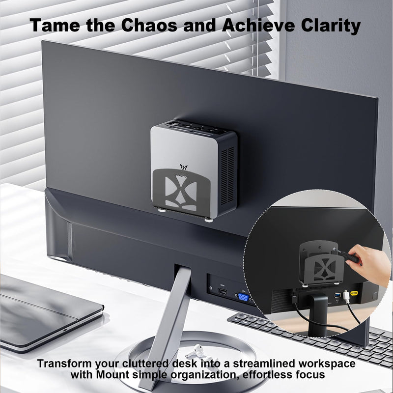 Cable Box Mount,Adjustable Small Device Wall Mount Holder or VESA Mount Behind The Monitor for Apple TV,ROKU,Router,Modem and Other Media Players