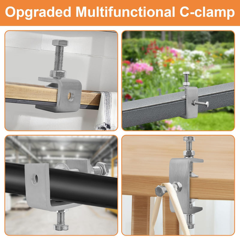 304 Stainless Steel C-Clamps,120mm Heavy Duty Tiger Clamps for Woodworking,C-Clamp 4 pack 120mm-4 Pcs
