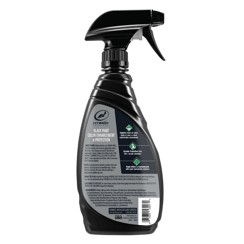 Turtle Wax 53447 Hybrid Solutions Ceramic Acrylic Black Spray Wax Formulated for Black Car Paint, Fills Scratches and Swirl Marks, Provides Water Repellency, Lasting Protection and Shine, 16 oz 32 Fl Oz (Pack of 1)