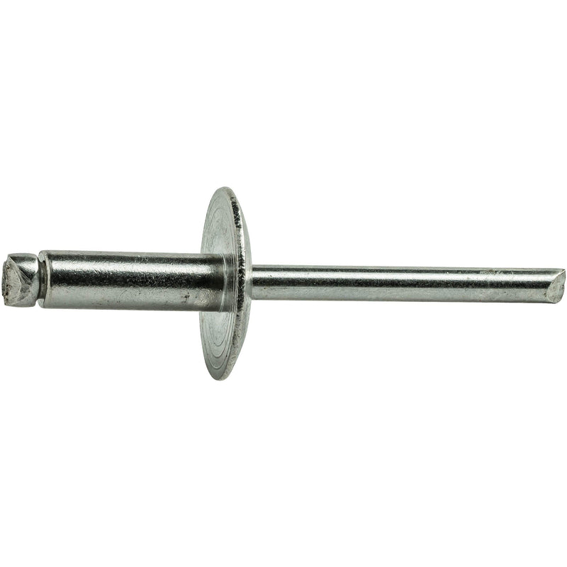 Fastenere Large Flange Pop Rivets - 3/16" x 1/8" (25 Pack) Heavy Duty, Stainless Steel Blind Rivets, Open End 6-2 Grip Range .020" - .125", Corrosion Resistant, High Tensile & Shear Strength 3/16" x 1/8" (6-2) (25 Pack)