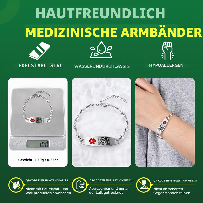 Medical Alert Necklace for Men and Women, 19 Inch Medical ID Necklace, Engraved QR Code, Custom Online Emergency Info, More Space