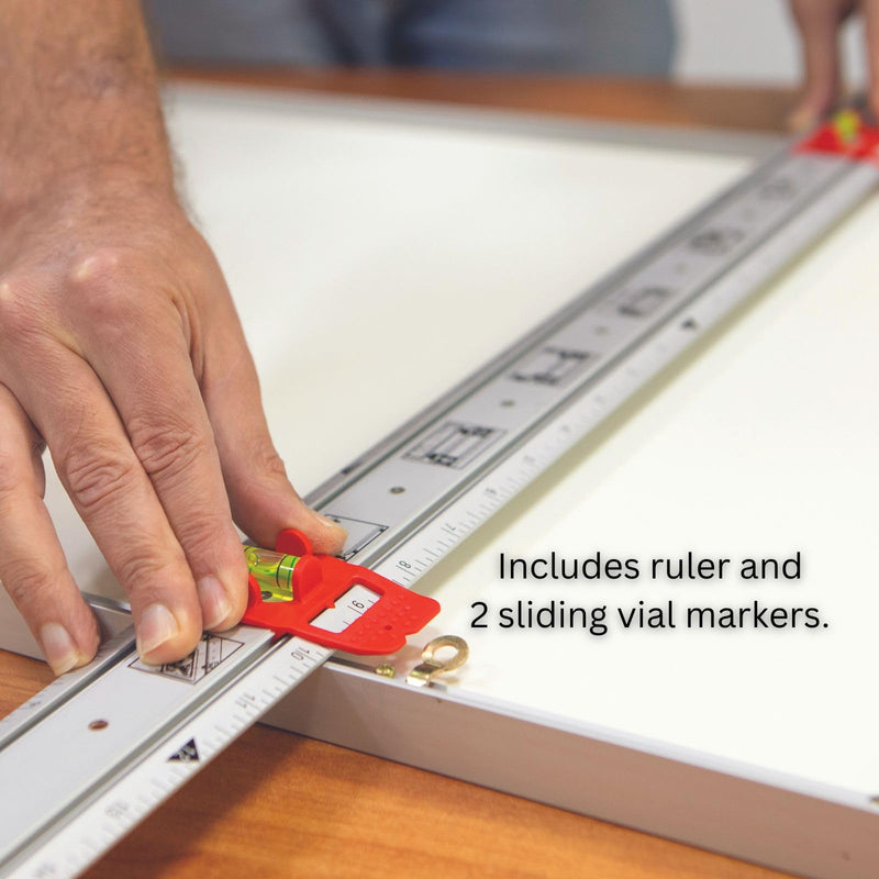 Kapro - 314 Set & Match Ruler - Layout and Marking Tool - Sliding Vials with ⅛ English Gradations - Includes Two Slide & Lock Vials, Zero-Center Scale, and Anti-Slip Feature - Aluminium - 48 Inch 48-Inch