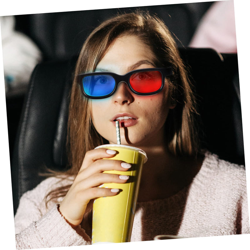 jojofuny 10 Pcs Red Lenses 3D Glasses for Home Theater Anaglyph Compatible with Tvs Computers Projectors