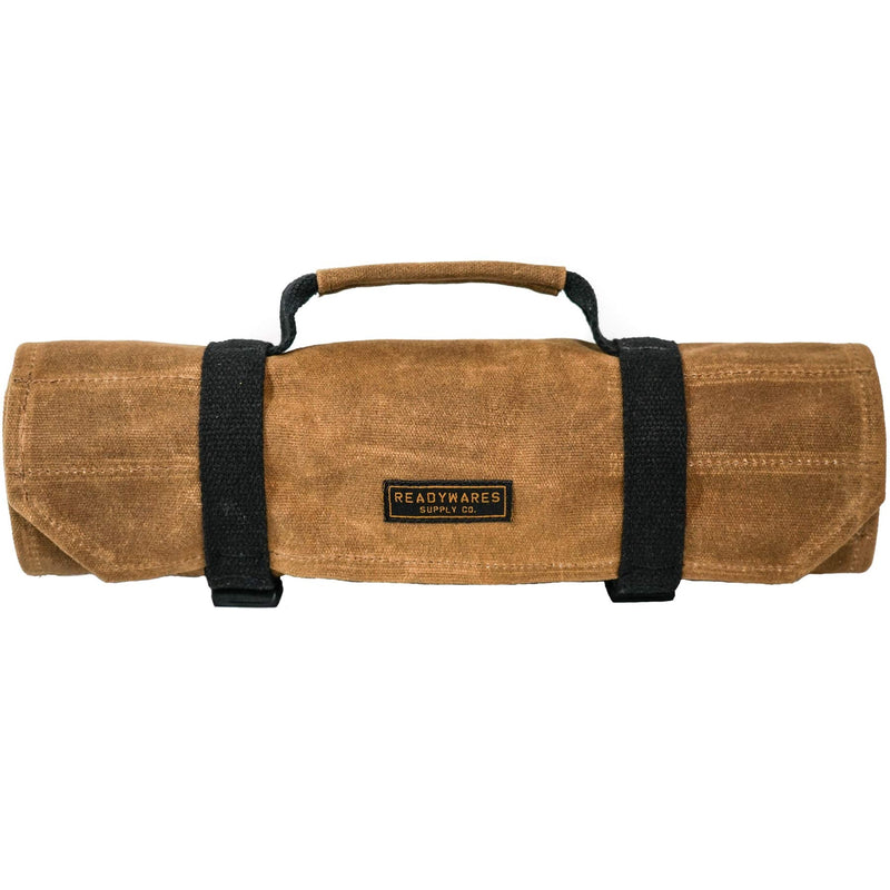 Readywares Tool Roll Bag | Heavy Duty Waxed Canvas Tool Roll with 18 Pockets and Pouch, Durable Canvas Tool Organizer with YKK Zipper, Built Tough for Tradesmen and Everyday Work Standard Tan