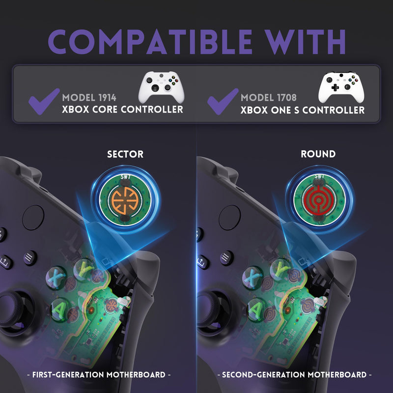 eXtremeRate ABXY Clicky Kit V2 for Xbox Core Controller Custom A B X Y Keys Mouse Clicky Kit for Xbox Series X|S Controller Model 1914, Action Buttons Clicky Kit for Xbox One S/X Controller Model 1708