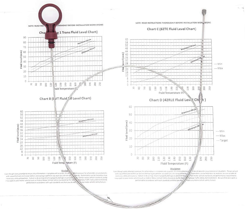 Automatic Transmission Dipstick for Chrysler Jeep Dodge - Level Tool with Directions Check auto Trans Fluid Oil Level -Dealer #s : 8863B, 9336, 9336A, 42RLE, NAG1, 62TE 2.7 3.5 3.6 3.7 5.7 6.1 6.4