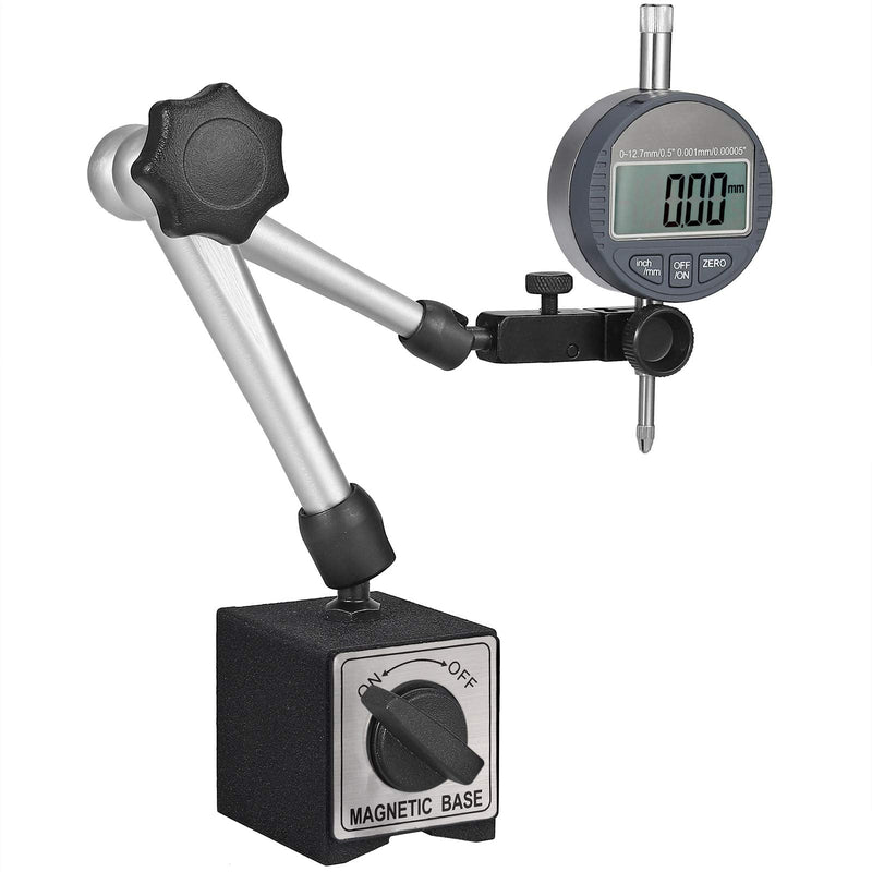 AUTOUTLET Magnetic Stand Holder for Dial Indicator, Strong Magnetic Stand Base Holder, 176lbs/80kg Maximum Pulling Force, Universal Flexible Magnetic Holder for Dial Indicator Measuring Tool Magnetic Base