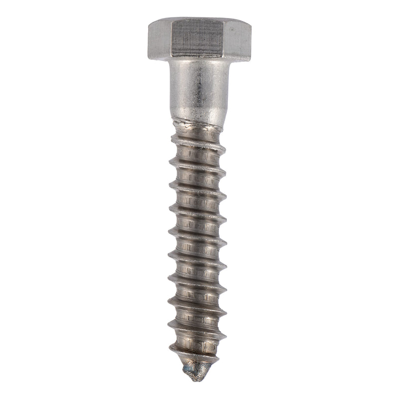 3/8 x 2-1/2 Stainless Lag Bolt (25-Pack) 18-8 Stainless Steel, Heavy Duty Hex Wood Lag Screw, ASME B18.2.1 Commercial/Industrial Grade by Makers Bolt 3/8 x 2-1/2 (25 pack)