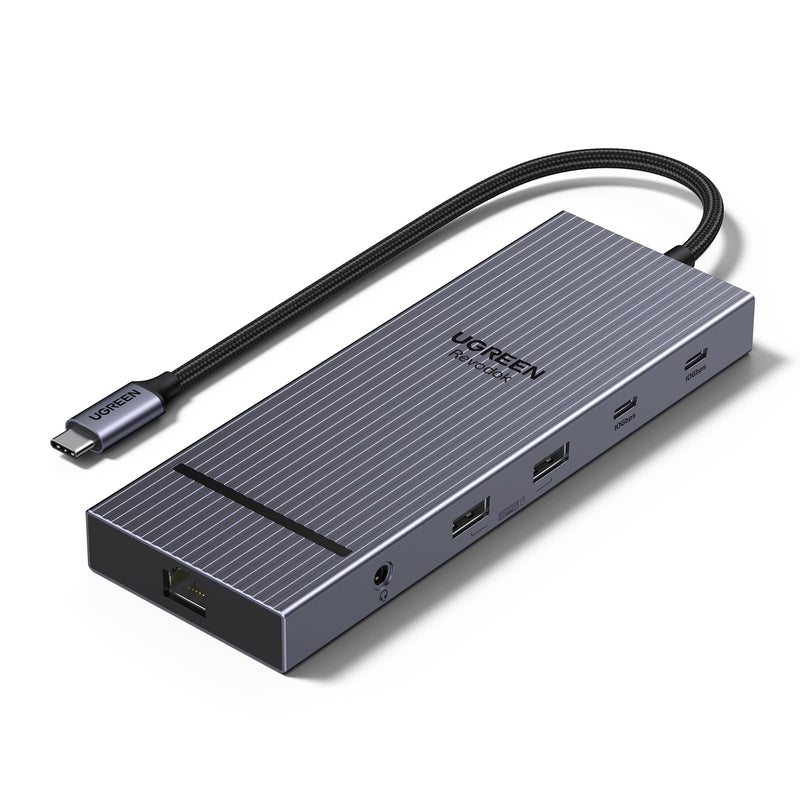 UGREEN Revodok Pro 12 in 1 Triple 4K Docking Station with 2 HDMI, DP, 2x10G USB C, 2×USB-A2.0, 100W PD, SD/TF, 1000Mbps Ethernet, 3.5MM Audio, USBC Hub Multiple Adapter for MacBook, DELL, HP and More