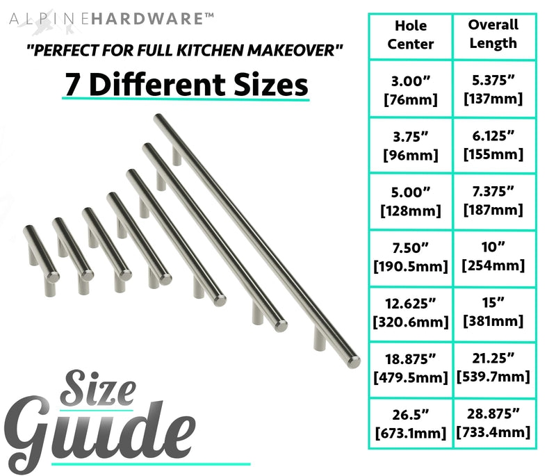 American Owned Solid Stainless Steel Euro Bar Cabinet Handle Drawer Pull (1/2-inch Diameter) 6.13-inch Length (3.75-inch Hole Center) Antique Brass Finish 5-Pack