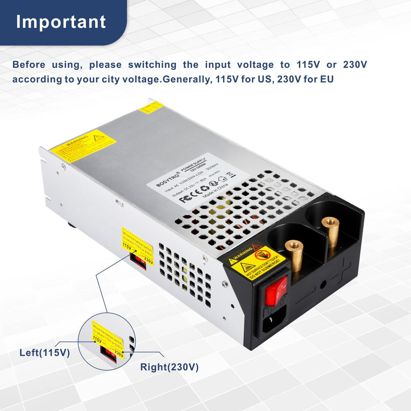 BOSYTRO switching power supply 24V 41A 1000W power supply transformer power supply transformer 230v to 24v power supply SMPS for LED strips, CCTV, radio, camera, laboratory power supply