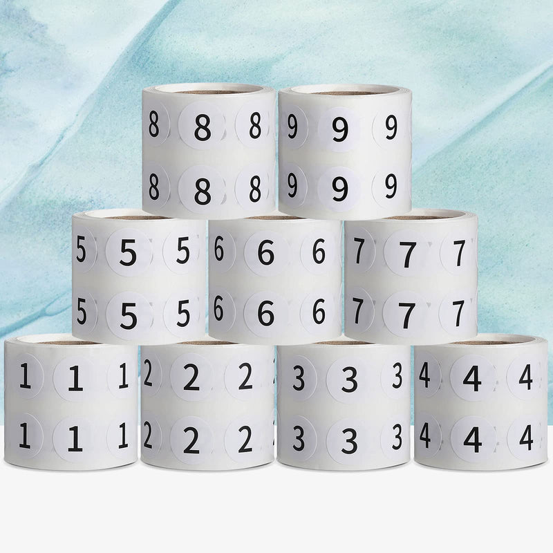 [Australia - AusPower] - 4500 Pieces 9 Rolls Circle Number Sticker 1-9 Warehouse Organization Inventory Stickers 1/2 Inch Self-Adhesive Number Labels 