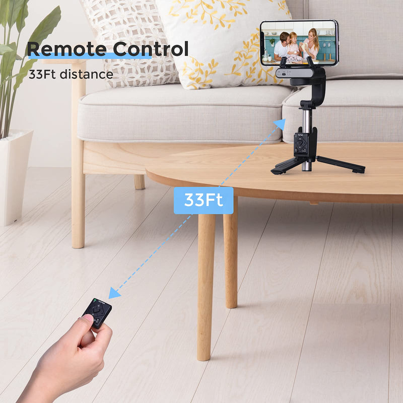 Selfie Stick Tripod with Remote 1-Axis Gimbal Stabilizer, 4 in 1 Portable Phone Tripod w/Extendable Stick, Face Tracking & 360°Rotation for iPhone 13 Pro Android Video Recording Vlog hohem iSteady Q Black Selfie Stick with remote