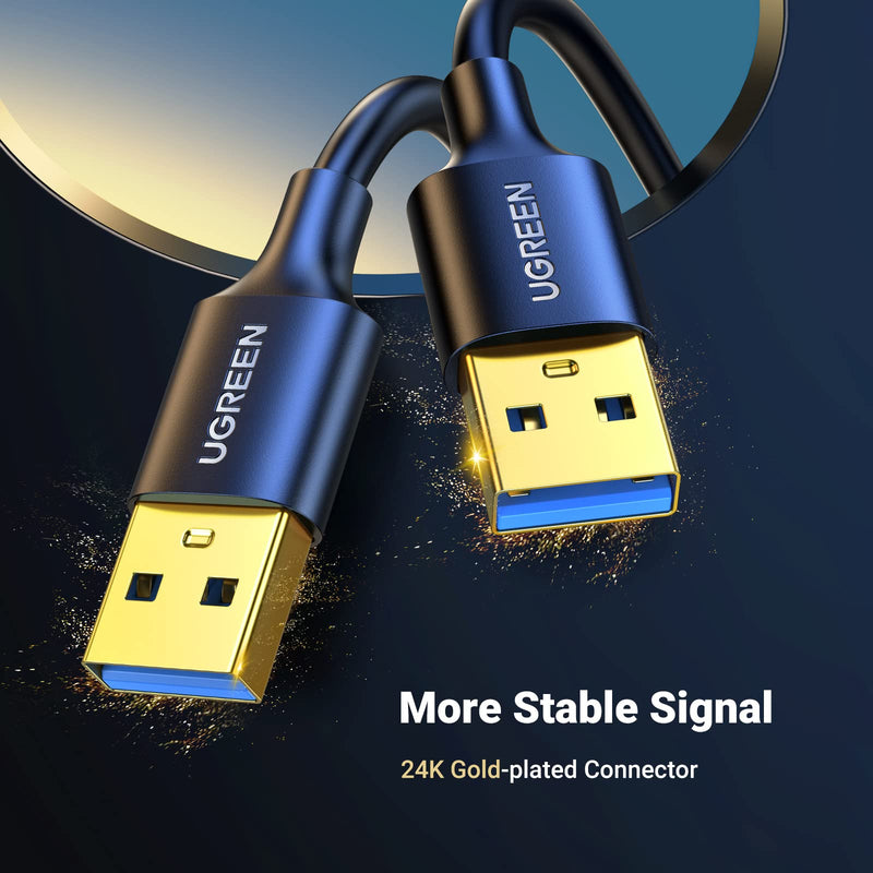 UGREEN USB to USB, 5 Gbps USB 3.0 Cable, Nylon Durable Male to Male Cable, Compatible with Hard Drive, Cooling Fan/pad, Camera, DVD Player, TV, Flash Light, Hub, Monitor, Speaker, and More 6.6 FT