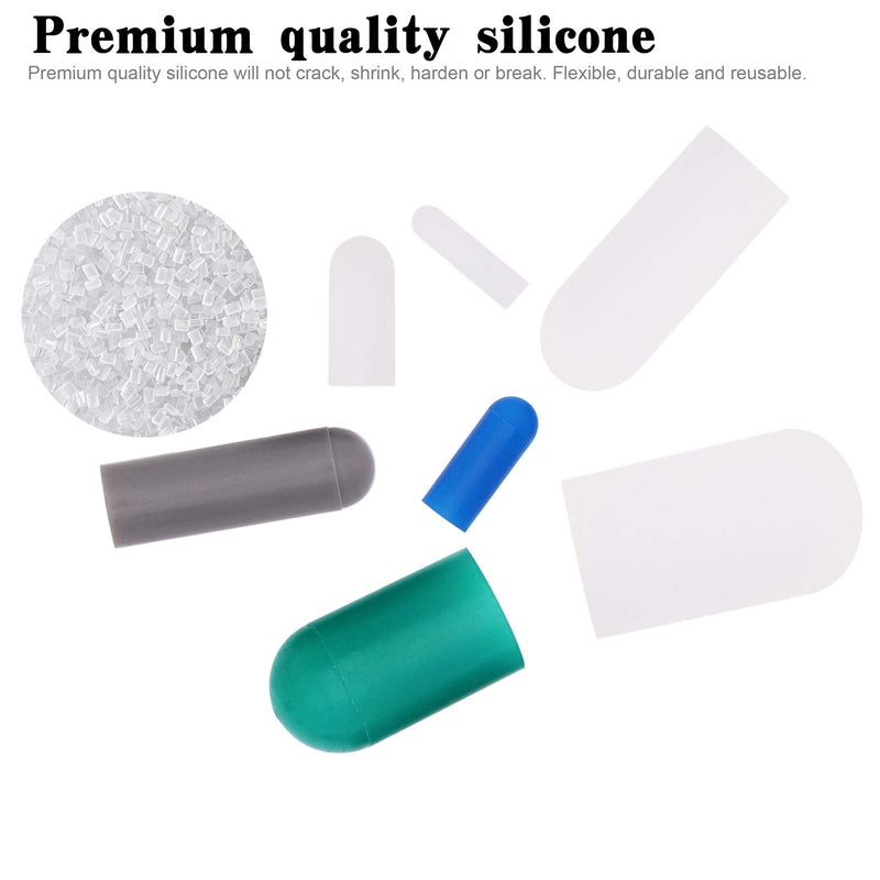 110 Piece High Temp Silicone Rubber Protective End Cap Kit - 3/32" to 3/4" for Powder Coating Custom Painting Anodizing