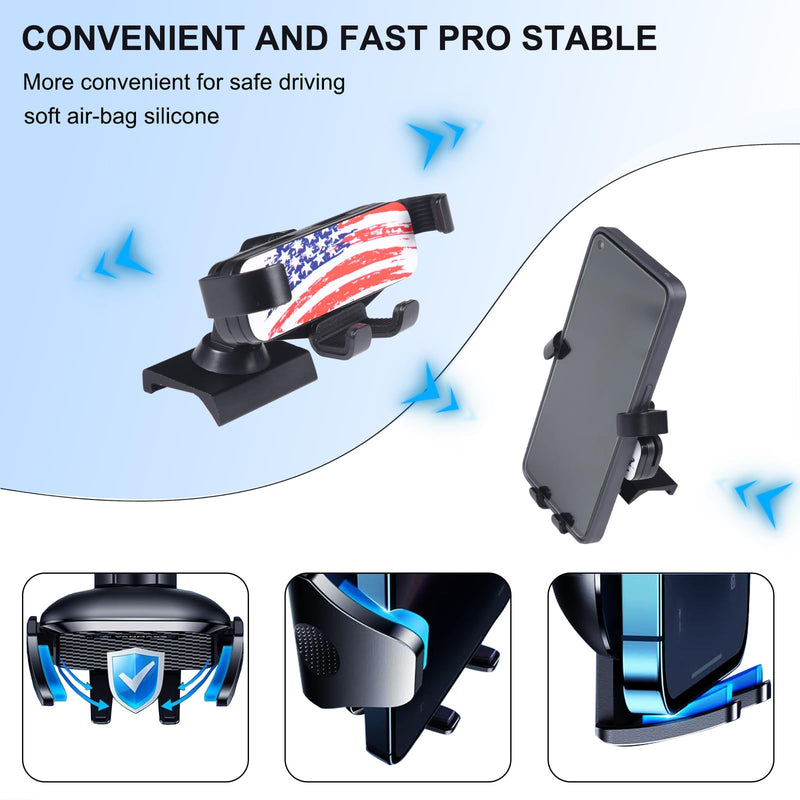 Car Phone Mount Fit for Tacoma 2016-2022,Phone Mount for Car Vent,Dashboard Hands Free Car Phone Holder Mount,Retractable Straight Phone Stand,Black (US Flage Style) US Flage Style