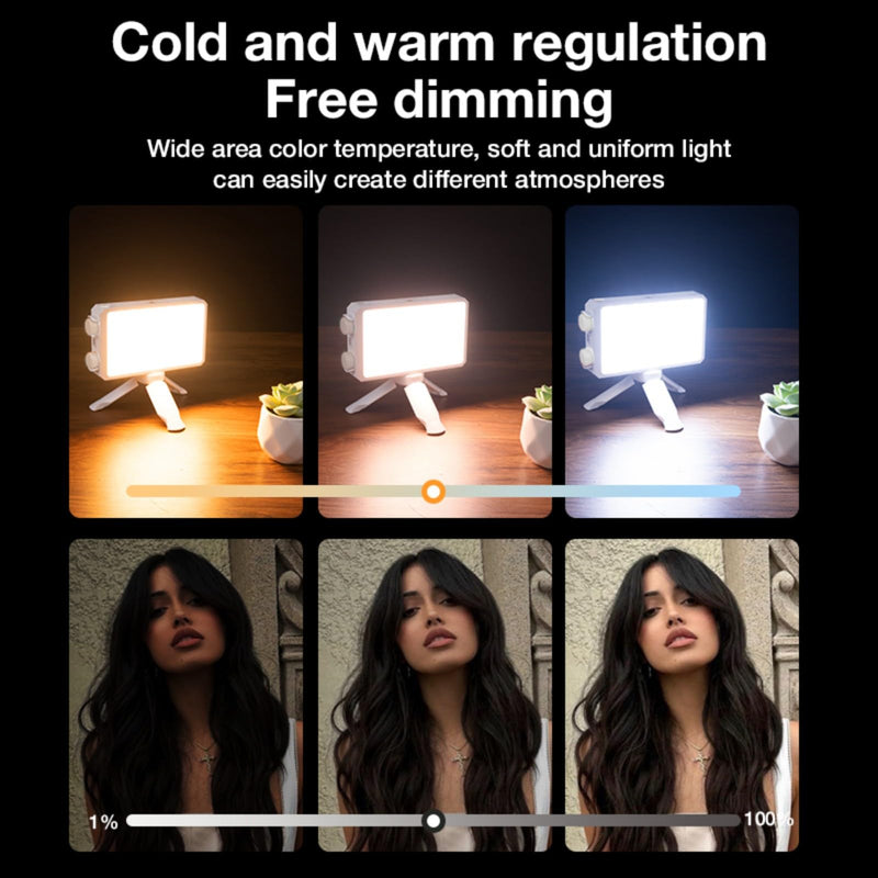 U40 LED Video Light, 40W Portable LED Camera Light, CRI 98+ 2500K~9000K 8000 Lumens Pocket-Sized Selfie Fill Light, Temperature Control Built-in Rechargeable Battery PD Charging white