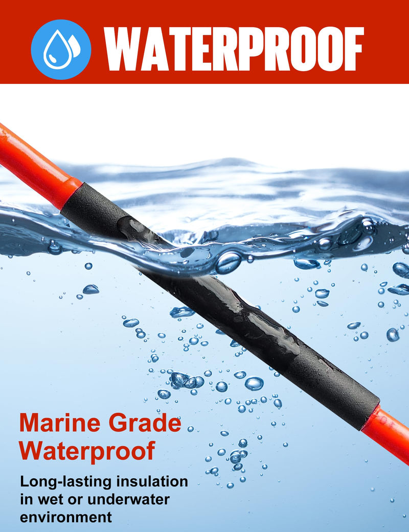 Lsnisni heat shrink tubing Ø15.4 mm 2 m, 3:1 shrink tubing with adhesive, waterproof and insulating, double-walled, shrink tubing black 15.4 mm