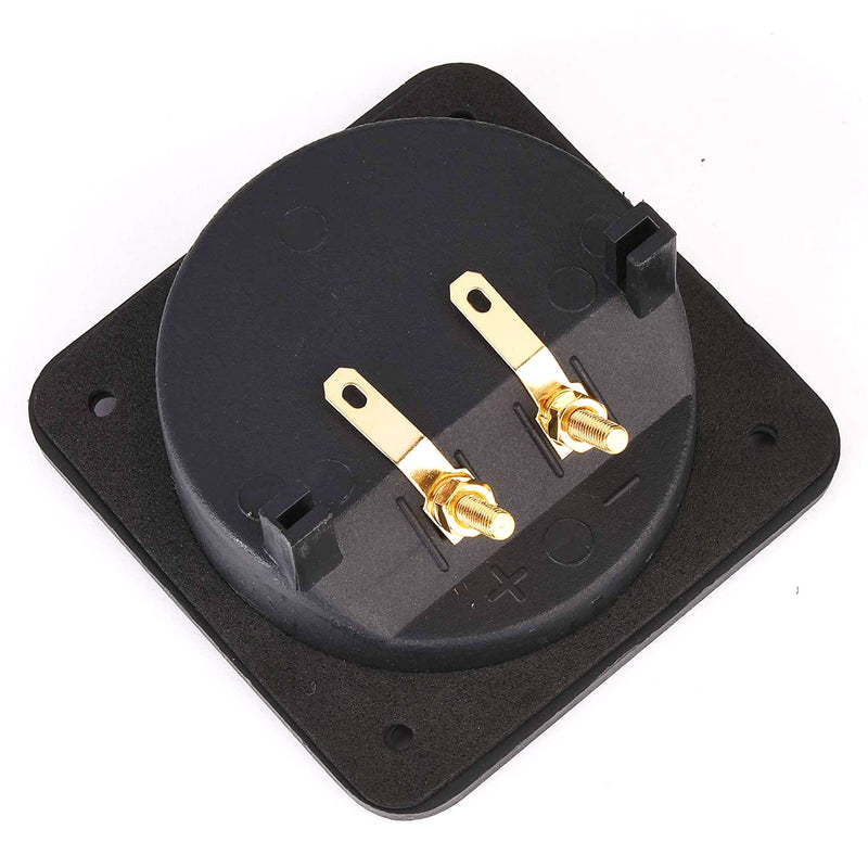 2 Pcs 3.1” Double Binding Round Gold Plate Push Spring Loaded Jacks Speaker Box Terminal Cup