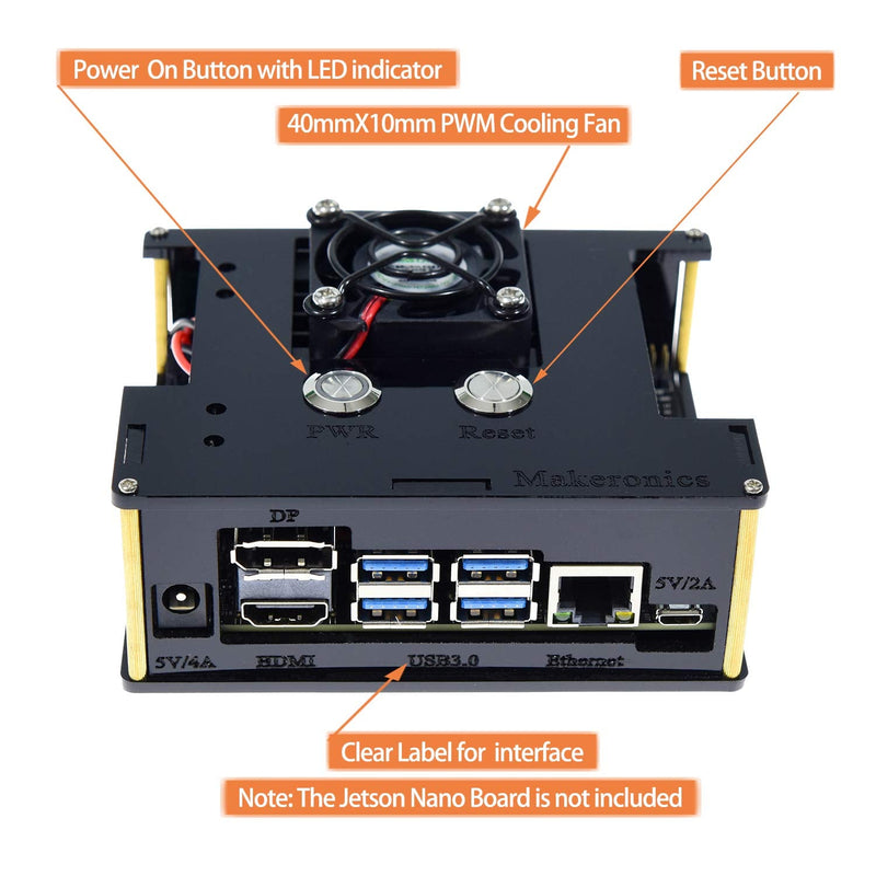 Makeronics Developer Kit for Jetson Nano -IMX 219-77 Camera Module with Camera Case| 64GB Class 10 TF Card with Card Reader | Jetson Nano Acrylic Case for A02 and B01