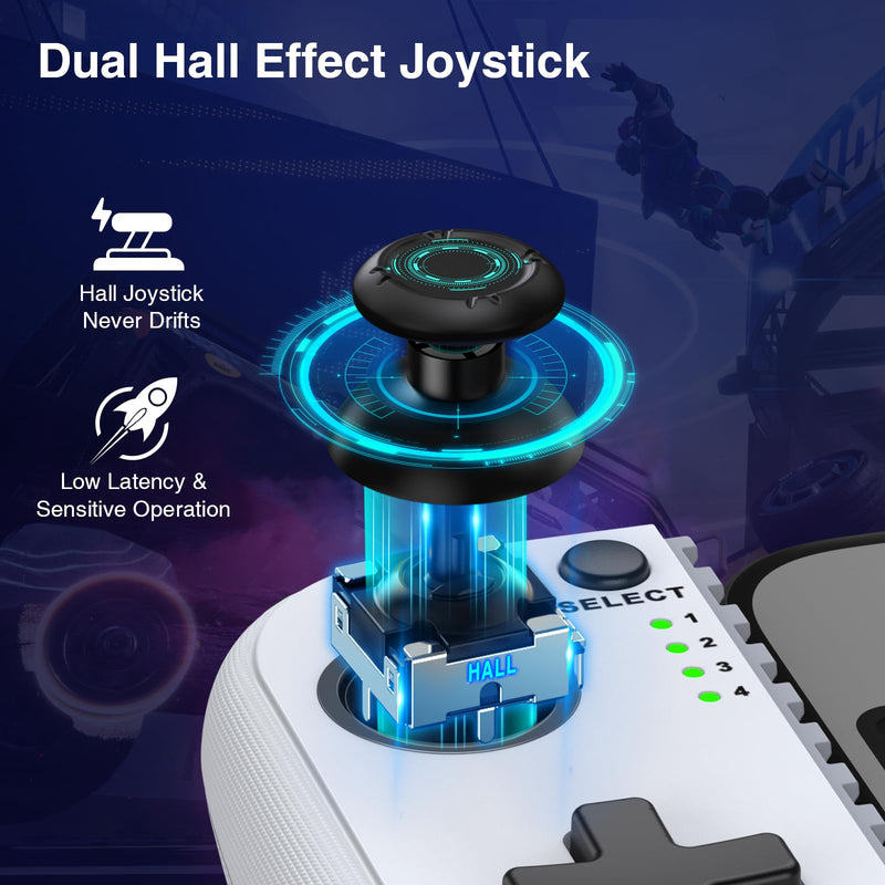Phone Controller for iphone/Android with Hall Effect Joystick,Upgraded Retractable Mobile Gaming Controller with Case Support,RGB iphone Controller for Gaming Support PS Remote Play,Xbox Game Pass,Steam Link,Call of Duty,Roblox
