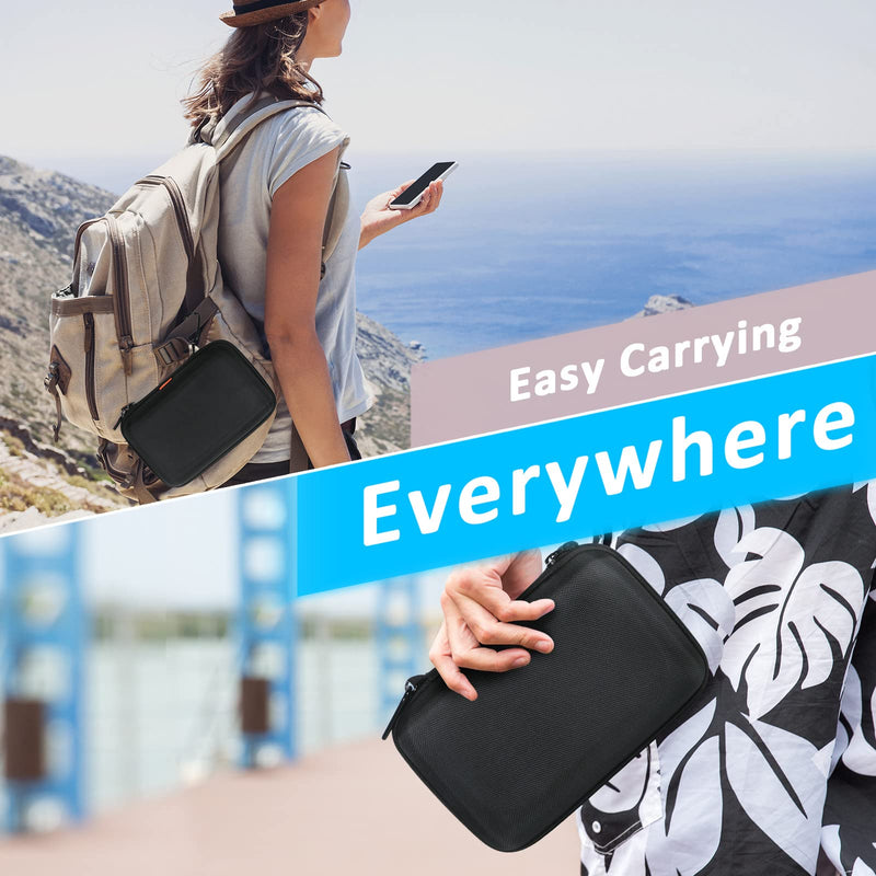 2 Colors Shockproof Hard Shell Carrying Case for GPS, External Hard Drive, Power Bank, Charger, Cable, Heart Monitor, Cell Phone, Electronic Accessories - Larger Capacity Storage Pouch Travel Bag Z Black and Deep Purple