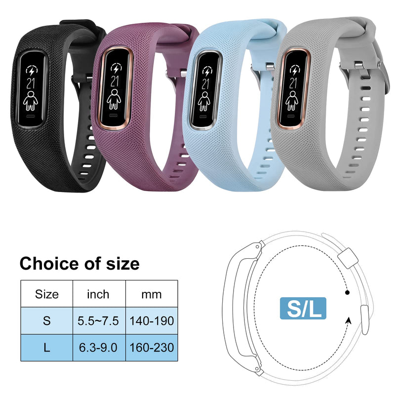 Strap TPU Wristband Compatible with Garmin vivosmart 4,Make Broken Original Band Work again Small/Medium Black