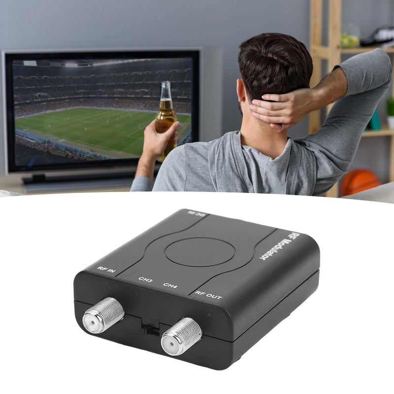 RF ModulatorCoaxial Adapter UHF Demodulator Composite Converter with Antenna, Supports NTSC Output, 1080P PLL Control, Fine Workmanship for Fire Stick PS3 Cable Box HD