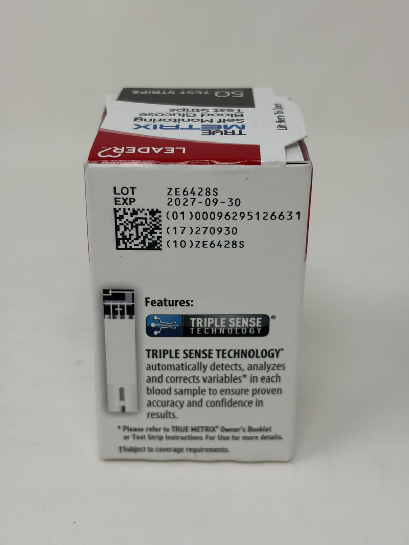 Leader True Metrix Self Monitoring Blood Glucose Test Strips, 50 Count Per Box - 4 Boxes