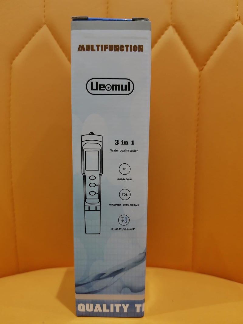 Ueomul pH meter 3 IN 1 with TDS temperature multi-parameter tester 0.01 resolution high accuracy waterproof IP67 water quality tester with automatic temperature compensation